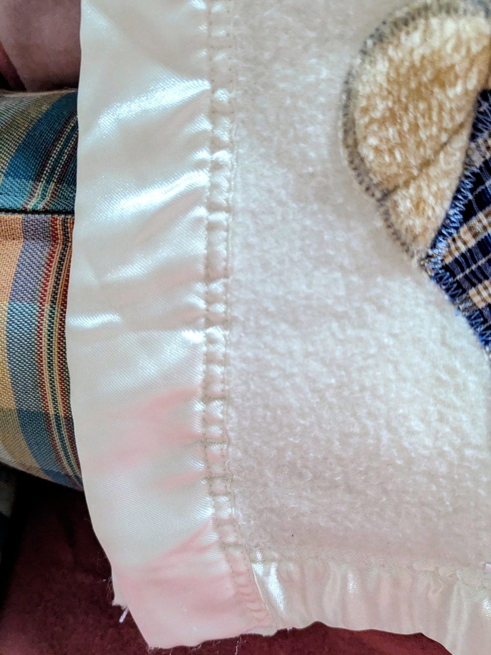 Cream Satin-Trim Baby Blanket - Brand: